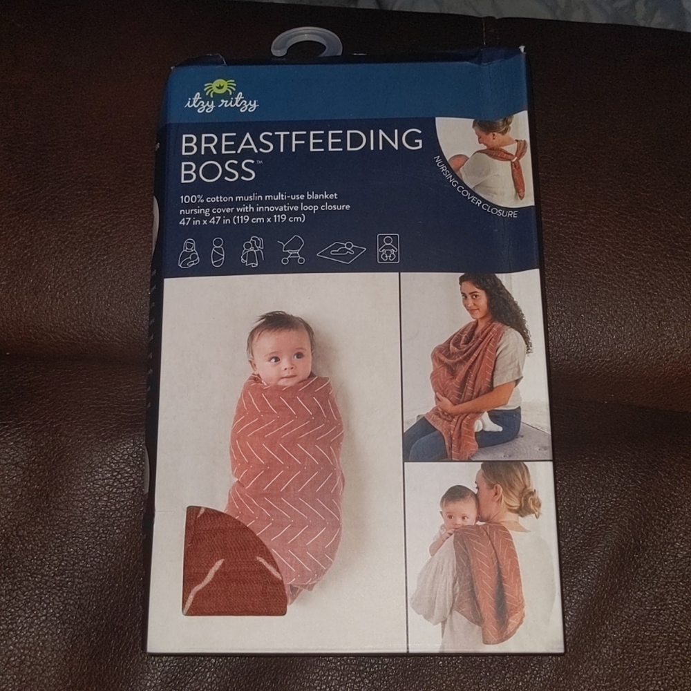 ITZY RITZY Breastfeeding Boss Multi Use Blanket Nursing Cover with Loop Closure